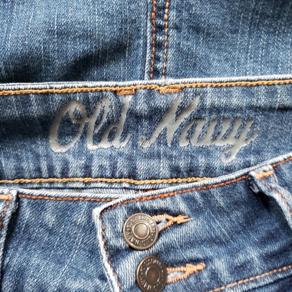 Denim Skirt Blue Women's Size 0 Old Navy Old School Style Double Button Slit - Picture 4 of 6